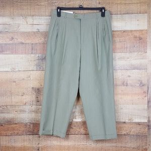 Zanella Dress Pants Mens Size 33x25 Green Toned T1